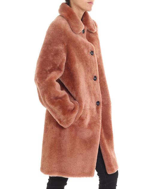 Peach Shearling Coat 